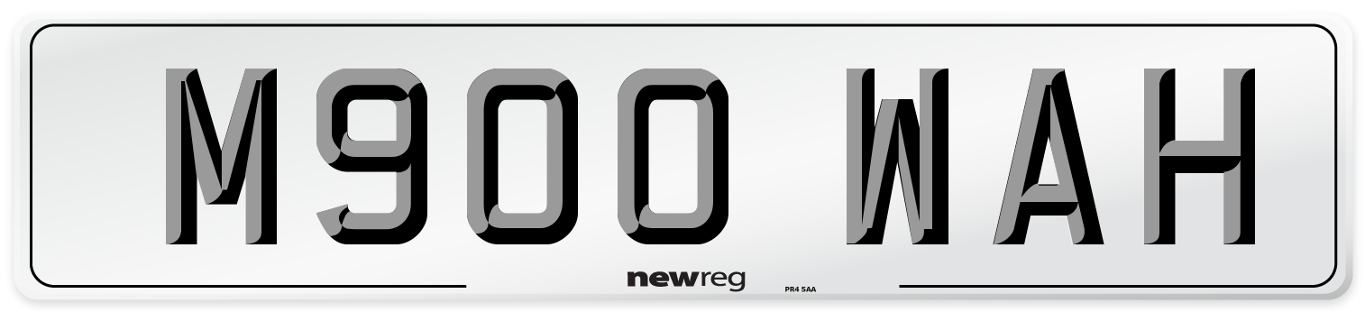 M900 WAH Number Plate from New Reg